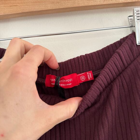 N:Philanthropy Revolve Reign Ribbed Pull On High Rise Pants Space Cherry XS - Picture 6 of 9